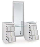 Bay Furniture Gallery - Ashley Furniture - Chalanna Vanity with Mirror - Vanity with Mirror / White - B822B7
